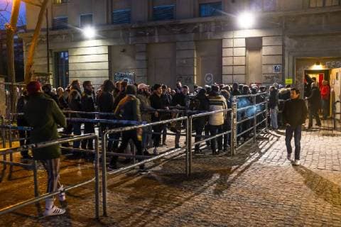Audience z audience to Kylie Minogues concert in front of the Berghain audience to Kylie Minogues concert in front of the Berghain