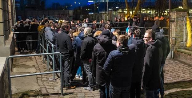Audience z audience to Kylie Minogues concert in front of the Berghain audience to Kylie Minogues concert in front of the Berghain