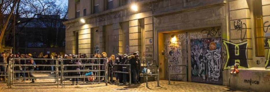 Audience z audience to Kylie Minogues concert in front of the Berghain audience to Kylie Minogues concert in front of the Berghain