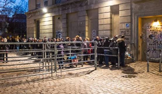 Audience z audience to Kylie Minogues concert in front of the Berghain audience to Kylie Minogues concert in front of the Berghain