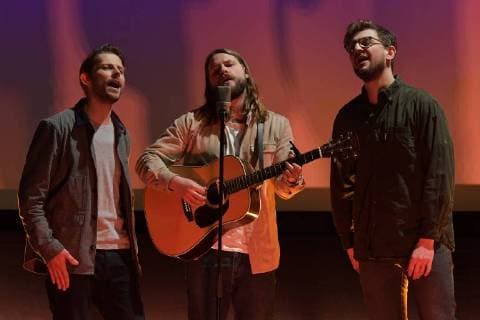 Mighty Oaks Craig Sauders Ian Hopper Frontsaenger Claudio Donzelli at the 16 German Hoerfilmpreis at Kino International in Berlin on 20 03 2018