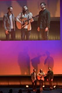 Mighty Oaks Craig Sauders Ian Hopper Frontsaenger Claudio Donzelli at the 16 German Hoerfilmpreis at Kino International in Berlin on 20 03 2018