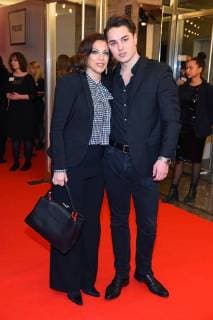 Alice Brauner with son David Zechbauer Deutscher Hoerfilmpreis 2018 at Kino International in Berlin on 20 03 2018