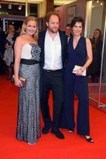 Judith Hoersch with friend Joe Berger Julia Bremermann German Hoerfilmpreis 2018 at Kino International in Berlin on 20 03 2018