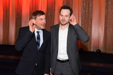 Daniel Krauss Florian Bartholomaei German Hoerfilmpreis 2018 at Kino International in Berlin on 20 03 2018