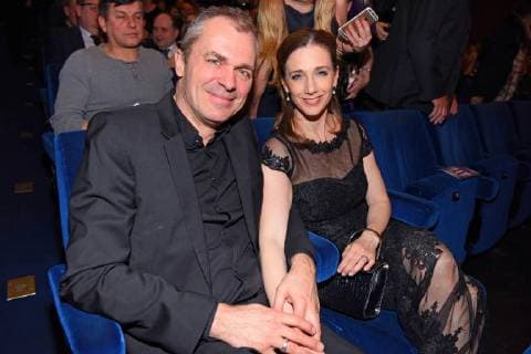 Kristin Meyer with husband Patrick Winczewski Deutscher Hoerfilmpreis 2018 at Kino International in Berlin on 20 03 2018