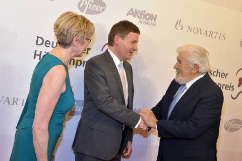 Mario Adorf Renate Reymann Andreas Bethke at the 16 German Hoerfilmpreis at Kino International in Berlin on 20 03 2018