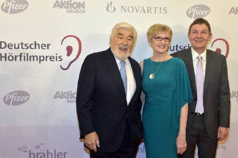 Mario Adorf Renate Reymann Andreas Bethke at the 16 German Hoerfilmpreis at Kino International in Berlin on 20 03 2018