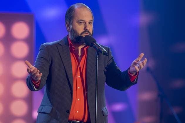 Performance of the cabaret artist Matthias Egersdörfer during the MDR television gala of the Humorzone Dresden in the Old Schlachthof The gala will be aired on MDR television with a time delay