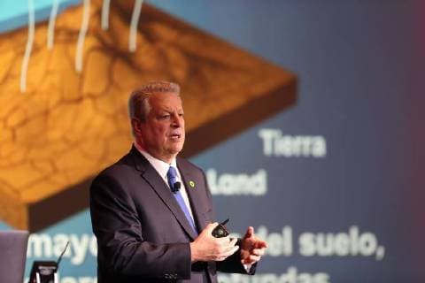 March 21, 2018 - EUM20180321MED03.JPG.CIUDAD DE MEXICO, Climate Change-Cambio Climatico-Al Gore.- 21 de marzo 2018.- Mexico es un lider a nivel mundial en la lucha contra el cambio climatico y deberia ser una fuente de inspiracion para Estados Unidos, aseguro el ex vicepresidente estadounidense Al Gore, durante el 37 Entrenamiento para Lideres Climate Reality Leadership Corps de The Climate Reality Project, evento que se lleva a cabo en la Ciudad de Mexico. Foto: Agencia EL UNIVERSAL Juan Carlos Reyes RCC.  - ZUMAu78_ 20180321_zaf_u78_064 Copyright: xJuancarlosreyesgx