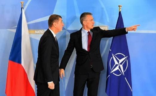 Bilder des Tages Czech Prime Minister in resignation Andrej Babis (left) meet with NATO Secretary General Jens Stoltenberg (right) in NATO headquarters in Brussels, Belgium, on March 22, 2018. (CTKxPhoto JaromirxMrhal) CTKPhotoP201803220547501  jrm1