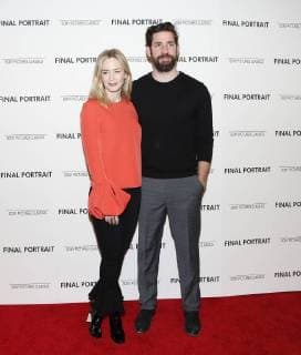 Emily Blunt and John Krasinski arrive on the red carpet at the Final Portrait New York Screening at the Guggenheim Museum on March 22, 2018 in New York City.  NYP20180322132 JOHNxANGELILLO