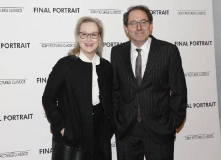 Meryl Streep and Michael Barker arrive on the red carpet at the Final Portrait New York Screening at the Guggenheim Museum on March 22, 2018 in New York City.  NYP20180322144 JOHNxANGELILLO