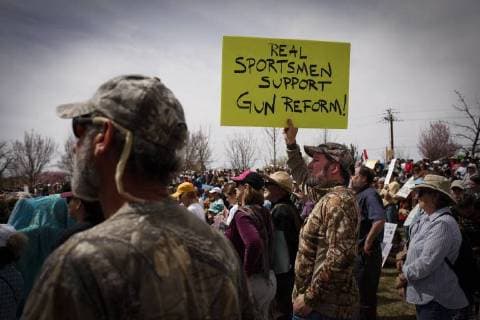 March 24, 2018 - Albuquerque, New Mexico, U.S - GARRETT VENEKLASEN (CQ), center holding sign, of Santa Fe, N.M. attends a rally with thousands of people at Tiguex Park in Albuquerque during the March For Our Lives rally in Albuquerque, New Mexico Saturday March 24, 2018. Albuquerque U.S. - ZUMAv88_ 20180324_zap_v88_019 Copyright: xPatxVasquez-Cunninghamx