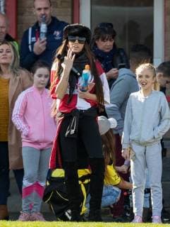 Katie Price during the Sellebrity Soccer Benjamin Lewis Charity Cup Celebrity Football Match for Midland Air Ambulance & British Heart Foundation at the LCI Rail Stadium, Cheltenham, England on 25 March 2018. Copyright: xAndyxRowlandx PMI-1919