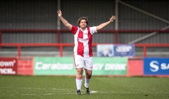 James Arg Argent of TOWIE during the Sellebrity Soccer Benjamin Lewis Charity Cup Celebrity Football Match for Midland Air Ambulance & British Heart Foundation at the LCI Rail Stadium, Cheltenham, England on 25 March 2018. Copyright: xAndyxRowlandx PMI-1919