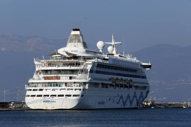 Aida Aura cruise ship - Rijeka, Croatia 26.03.2018., Rijeka, Croatia - The first of this year s cruise ship Aida Auda from Genoa sailed into a Rijeka harbor with a total of 1,300 passengers.  GoranxKovacic PIXSELL
