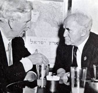 Israeli Prime Minister David Ben-Gurion (Right), meeting James Grover McDonald (1886 - 1964)United States diplomat. He served as the first U.S. Ambassador to Israel from 1948 - 1951 917_05_WHA_119_0522