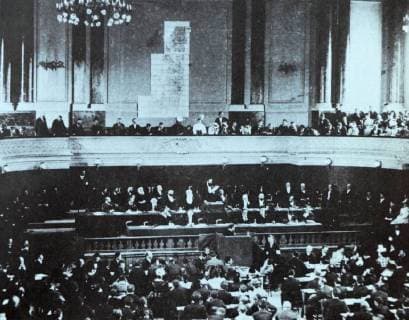 The Zionist Congress was established in 1897 by Theodor Herzl as the supreme organ of the Zionist Organization (ZO). First Zionist Congress was the inaugural congress of the Zionist Organization (ZO) held in Basel (Basle), Switzerland, from August 29 to August 31, 1897. 208 delegates and 26 press correspondents attended the event. It was convened and chaired by Theodor Herzl, the founder of the modern Zionism movement. The Congress formulated a Zionist platform, known as the Basel program, and founded the Zionist Organization. It also adopted the Hatikvah as its anthem 917_05_WHA_119_0709