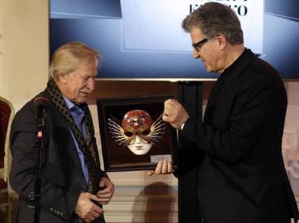 MOSCOW, RUSSIA â€“ MARCH 27, 2018: Actors Ivan Krasko (L) and Igor Kostolevsky at a ceremony to present the 2018 Golden Mask awards for outstanding contribution to theatre, at the Bolshoi Theatre. Vyacheslav Prokofyev TASS  TS079916