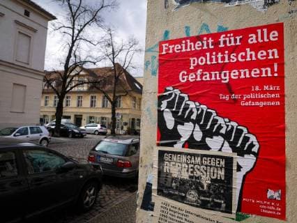 Potsdam Gutenbergstraße Poster of the Rote Hilfe Freedom for all political prisoners Potsdam