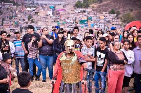 March 30, 2018 - March 30, 2018 Tlalnepantla, State of Mexico. In the community of Tlayacampa took place the commemoration of the Way of the Cross that refers to the different stages or moments lived by Jesus from the moment he was apprehended until his crucifixion and burial. William Barcenas interpreted Jesus. PHOTO: OMAR LOPEZ - ZUMAl109 20180330_zap_l109_013 Copyright: xOmarxLopezx