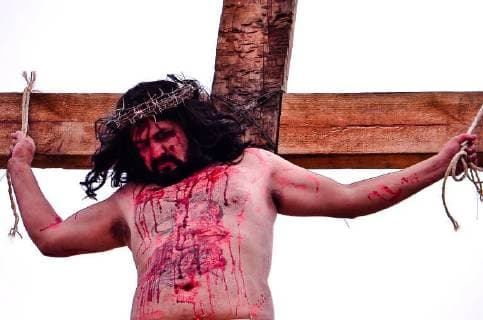 March 30, 2018 - March 30, 2018 Tlalnepantla, State of Mexico. In the community of Tlayacampa took place the commemoration of the Way of the Cross that refers to the different stages or moments lived by Jesus from the moment he was apprehended until his crucifixion and burial. William Barcenas interpreted Jesus. PHOTO: OMAR LOPEZ - ZUMAl109 20180330_zap_l109_014 Copyright: xOmarxLopezx