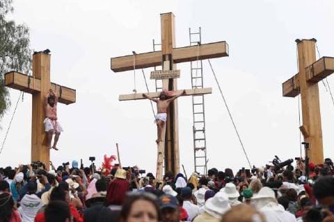 March 30, 2018 - CIUDAD DE MEXICO, Viacrucis-CDMX.- Aspectos de la 175 representacion de la Pasion de Cristo este viernes 30 de marzo 2018, en la delegacion Iztapalapa. Foto: Agencia EL UNIVERSAL Berenice Fregoso MAR  - ZUMAu78_ 20180330_zaf_u78_050 Copyright: xBerenicexFregosoxElxUniversalx