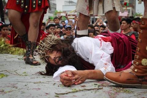 March 30, 2018 - CIUDAD DE MEXICO, Religion Religion-Viacrucis CDMX.- Aspectos de la 175 representacion de la Pasion de Cristo este viernes 30 de marzo 2018, en la delegacion Iztapalapa. Foto: Agencia EL UNIVERSAL Juan Carlos Reyes MAR  - ZUMAu78_ 20180330_zaf_u78_060 Copyright: xJuancarlosreyesgx
