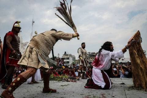 March 30, 2018 - CIUDAD DE MEXICO, Religion Religion-Viacrucis CDMX.- Aspectos de la 175 representacion de la Pasion de Cristo este viernes 30 de marzo 2018, en la delegacion Iztapalapa. Foto: Agencia EL UNIVERSAL Juan Carlos Reyes MAR  - ZUMAu78_ 20180330_zaf_u78_092 Copyright: xJuancarlosreyesgx