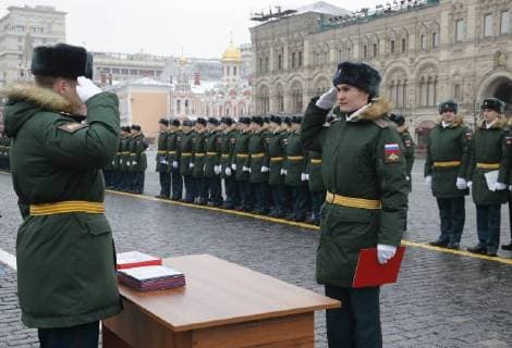 MOSCOW, RUSSIA - MARCH 31, 2018: A ceremony for the 2013-2018 graduating cohort of students of the Moscow Military Music School in Red Square. Mikhail Metzel TASS  TS07A17C