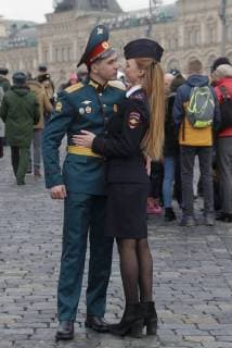 MOSCOW, RUSSIA - MARCH 31, 2018: A ceremony for the 2013-2018 graduating cohort of students of the Moscow Military Music School in Red Square. Mikhail Metzel TASS  TS07A12A
