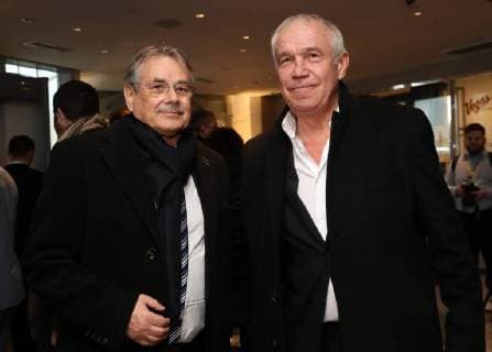 MOSCOW REGION, RUSSIA â€“ APRIL 1, 2018: Film director Pavel Chukhrai (L) and actor Sergei Garmash at the 31st Nika Film Award Ceremony, at the Vegas City Hall. Vyacheslav Prokofyev TASS  TS07A2F2