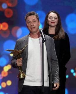 MOSCOW REGION, RUSSIA â€“ APRIL 1, 2018: Actor Alexander Yatsenko accepts the Best Actor award for Boris Khlebnikov s film Arrhythmia at the 31st Nika Film Award Ceremony, at the Vegas City Hall. Vyacheslav Prokofyev TASS  TS07A362