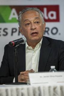 April 2, 2018 - EUM20180402POL16.JPG.CIUDAD DE MEXICO, Elections Elecciones Arriola.- El candidato del PRI a la Jefatura de Gobierno de la CDMX, Mikel Arriola, presenta plan para acabar con la inseguridad publica, este lunes 2 de abril de 2018. En la imagen: Javier Oliva Posada, investigador de la Facultad de Ciencias Politicas y Sociales de la UNAM. Foto: Agencia EL UNIVERSAL RDB.  - ZUMAu78_ 20180402_zaf_u78_029 Copyright: xCamilaxMatax