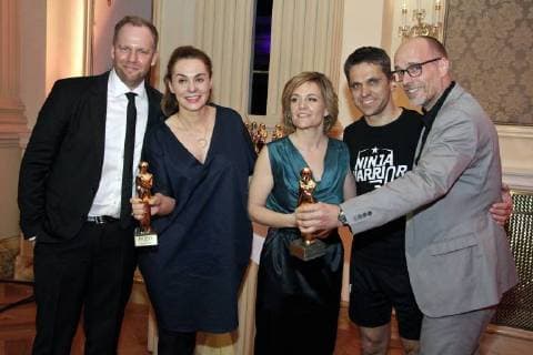 Markus Breitenecker Inga Leschek Michael Altrichter and producer at the Romy 2018 Academy Award ceremony at the Grand Hotel Wien 05 04 2018 Foto:xB.xLoschanx xFuturexImage