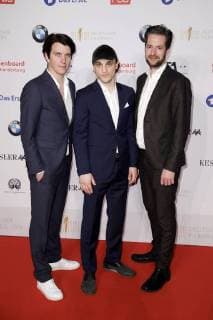 Jochen Laube Franz Rogowski and Fabian Maubach at the nominee evening for the German Film Prize 2018 at the BMW Haus am Kurfürstendamm Berlin 07 04 2018 Foto:xS.xGabschx xFuturexImage