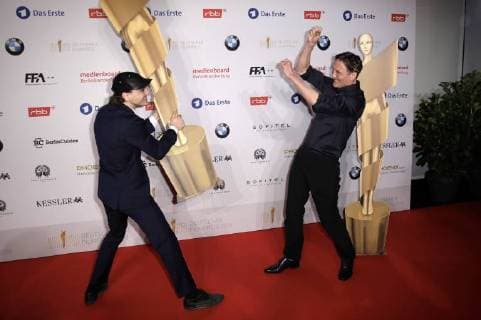 Franz Rogowski and Oliver Masucci at the nominee evening for the German Film Prize 2018 at the BMW Haus am Kurfürstendamm Berlin 07 04 2018 Foto:xS.xGabschx xFuturexImage