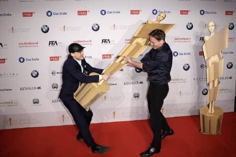 Franz Rogowski and Oliver Masucci at the nominee evening for the German Film Prize 2018 at the BMW Haus am Kurfürstendamm Berlin 07 04 2018 Foto:xS.xGabschx xFuturexImage