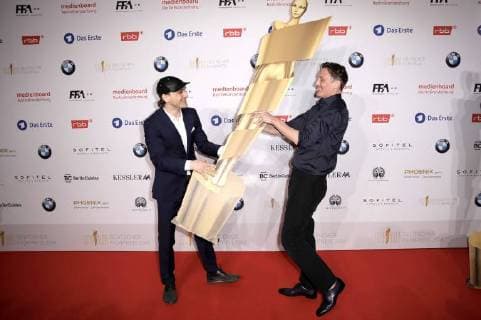Franz Rogowski and Oliver Masucci at the nominee evening for the German Film Prize 2018 at the BMW Haus am Kurfürstendamm Berlin 07 04 2018 Foto:xS.xGabschx xFuturexImage