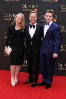 Australian actor Jason Donovan and his children Jemma Donovan and Zac Donovan attend The Olivier Awards 2018 with Mastercard at Royal Albert Hall in London. APRIL 8th 2018  MESx18970