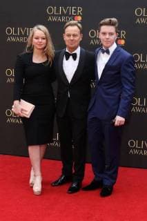 Australian actor Jason Donovan and his children Jemma Donovan and Zac Donovan attend The Olivier Awards 2018 with Mastercard at Royal Albert Hall in London. APRIL 8th 2018  MESx18970