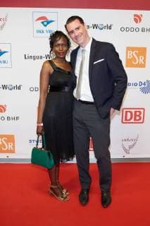Andrej Hermlin with Mrs. Joyce Presentation of the 13th Victress Award 2018 in Berlin on 09 04 2018 13 Victress Awards Gala 2018