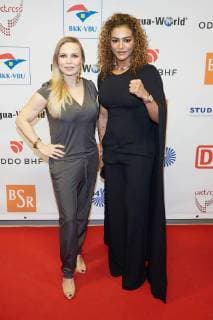 Regina Halmich and Ikram Kerwat Presentation of the 13th Victress Awards 2018 in Berlin on 09 04 2018 13 Victress Awards Gala 2018
