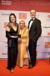 Sonja Fusati Heidi Hetzer Sandro Fusati at the 13 Victress Award iGALA n the UDK University of Arts in Berlin on 09 04 2018