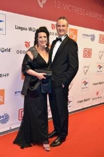 Sonja Fusati and Sandro Fusati at the 13 Victress Award iGALA n the UDK University of Arts in Berlin on 09 04 2018
