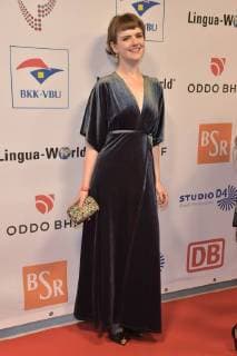 Marie Allen friend of Gedeon Burkhard at the 13 Victress Award iGALA n the UDK University of Arts in Berlin on 09 04 2018
