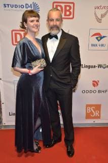 Gedeon Burkhard with girlfriend Marie Allen at the 13 Victress Award iGALA n the UDK University of Arts in Berlin on 09 04 2018