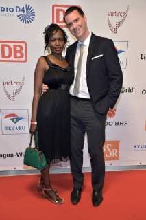 Andrej Hermlin with wife Joyce at the 13 Victress Award iGALA n the UDK University of Arts in Berlin on 09 04 2018