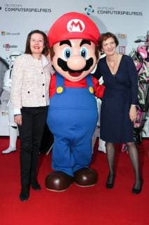 Carolin Kerschbaumer Michaela Haberlander German Computer Game Award 2018 in the coal bunker boiler house in Munich on 10 04 2018